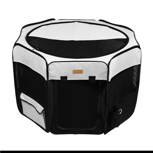 Portable Pet Playpen Foldable Exercise Play Pen Tent Kennel Removable Mesh Cover - Picture 2 of 7